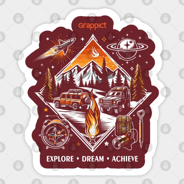 Outdoor adventure activity Sticker by grappict